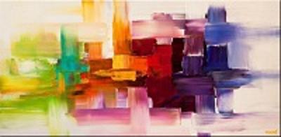 The contemporary abstract wall art painting is protected with varnish